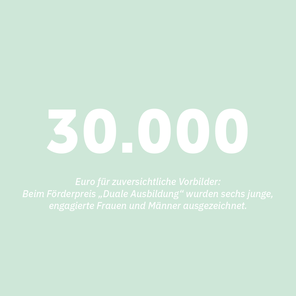 30000 Euro wurden beim Förderpreis Duale Ausbildung insgesamt vergeben
