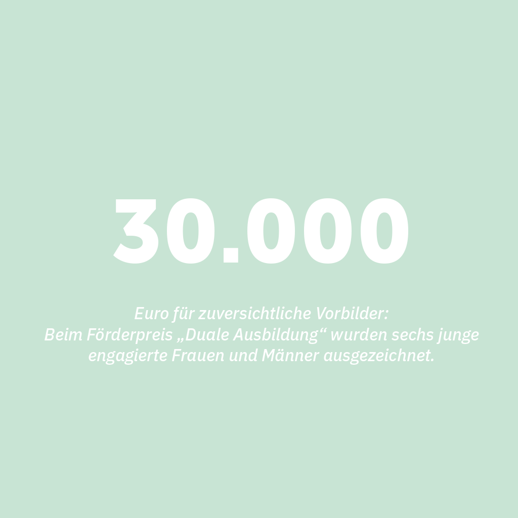 30000 Euro wurden beim Förderpreis Duale Ausbildung insgesamt vergeben